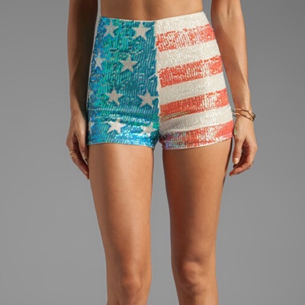 Wildfox American Flag Sequins Shorts XS NWT